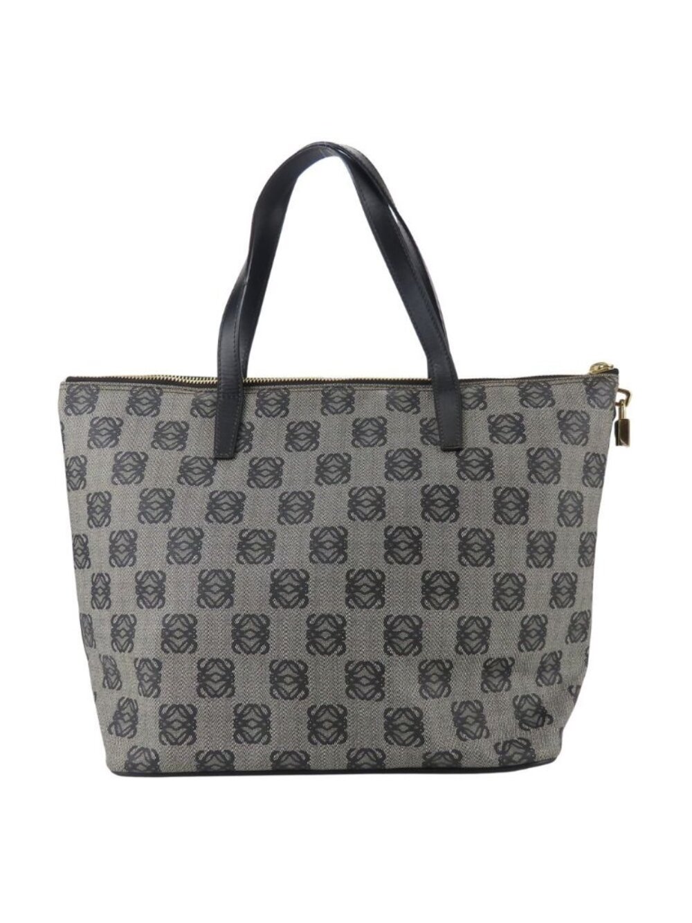Loewe Tote Bag Anagram Leather Gray Black Casual Daily